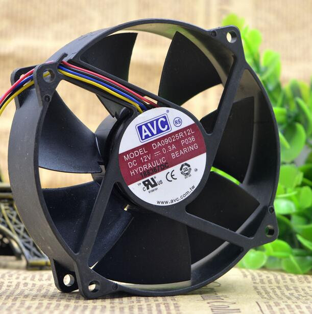 Original AVC DA09025R12L Cooling Fan 12V 0.3A 3.6W 4wires DA09025R12L Fans